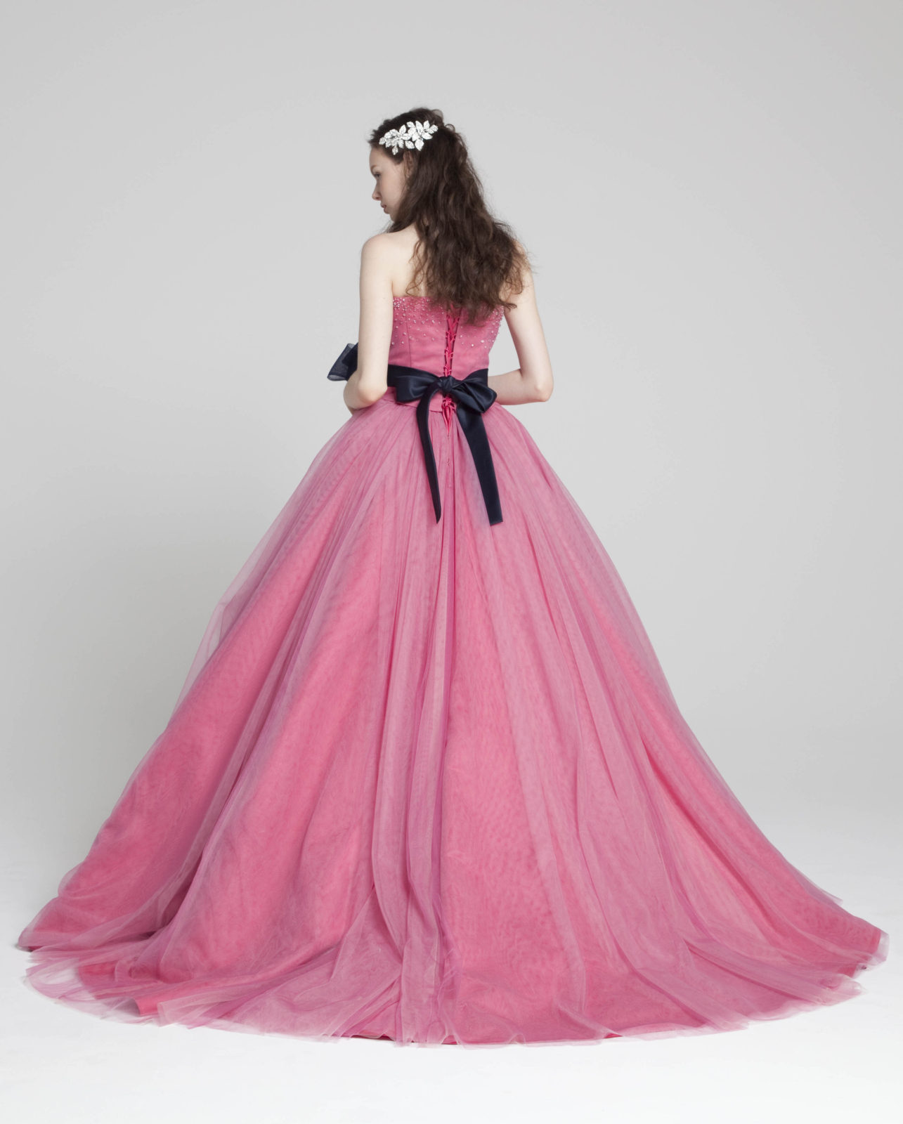 ローズピンクカラードレス